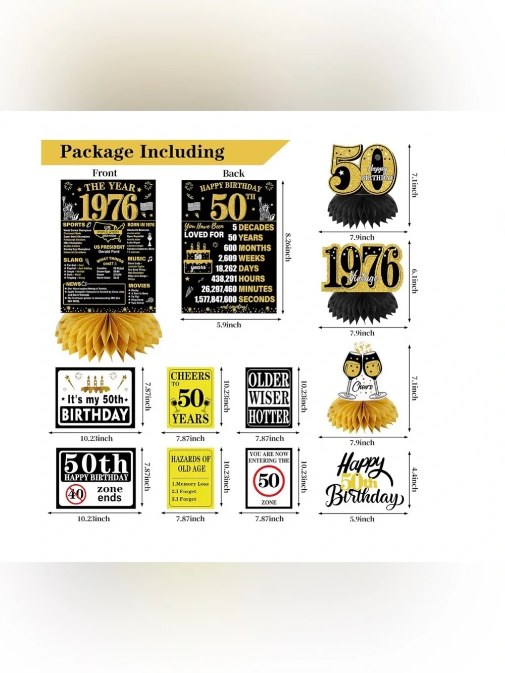 New 50th Birthday Party Decoration Kit